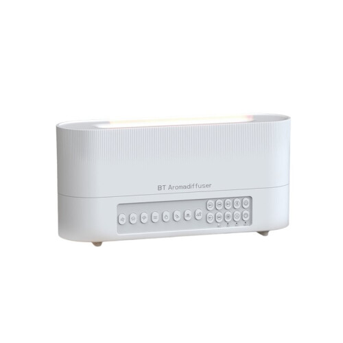 Aroma Diffuser with White Noise Speaker Essential Oil Diffuser Flickering Flame 260mL  Speaker Humidifier A