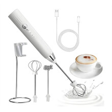Wireless Electric Milk Frother, Egg Beater, USB Rechargeable Handheld Coffee Blender, Food Mixer, Foamer