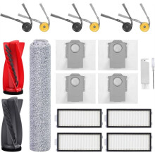 Pièces de Rechange pour Aspirateur Robot pour Qrevo Curv 2 Flow: Brosse Principale, Lingette de Nettoyage à Rouleau, Filtres HEPA, Sacs à