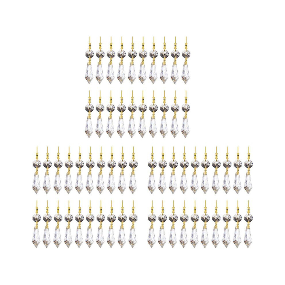 60Pcs Diy Transparent Teardrop Chandelier Pendant Parts Beads, Chandelier Hanging Decoration 6032923552162