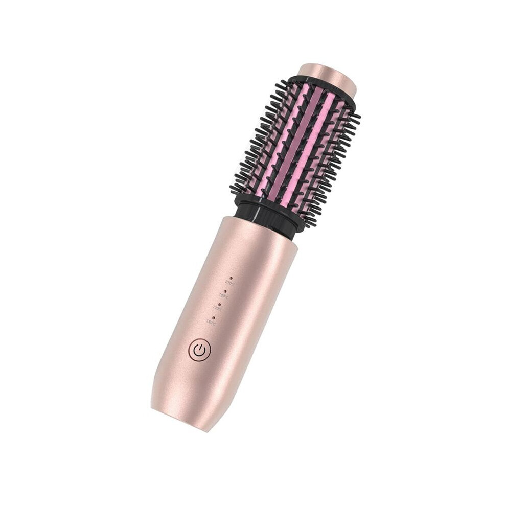 Melitt Cordless Hair Curling Iron Brush, Travel Hot Straightener Comb, 3-In-1 Portable Wave Curling Wand,Heated Brush A