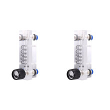 2X 4T 0.1-1L/MIN Acrylic Variable Area Flow Meter Adjustable Panel Mount Gas Rotameter Air Flow Rate Controller