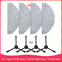 Para Tapo RV30 Max / RV30 Max / RV20 Max Peças de Reposição Escova Lateral Pano de Esfregão