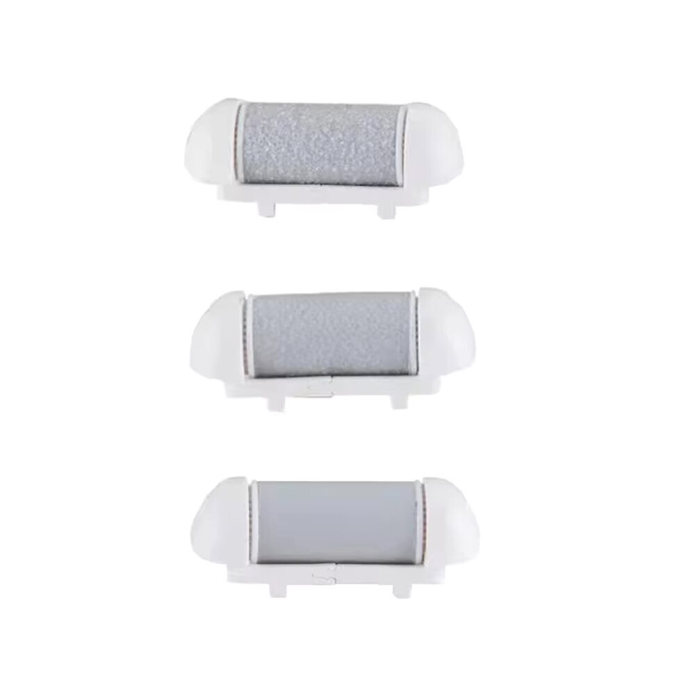 Tlily Replacement Heads For Foot Callus Remover Grinder, 3Pcs Quartz Fine Medium Coarse For Pedicure Electric Foot File White