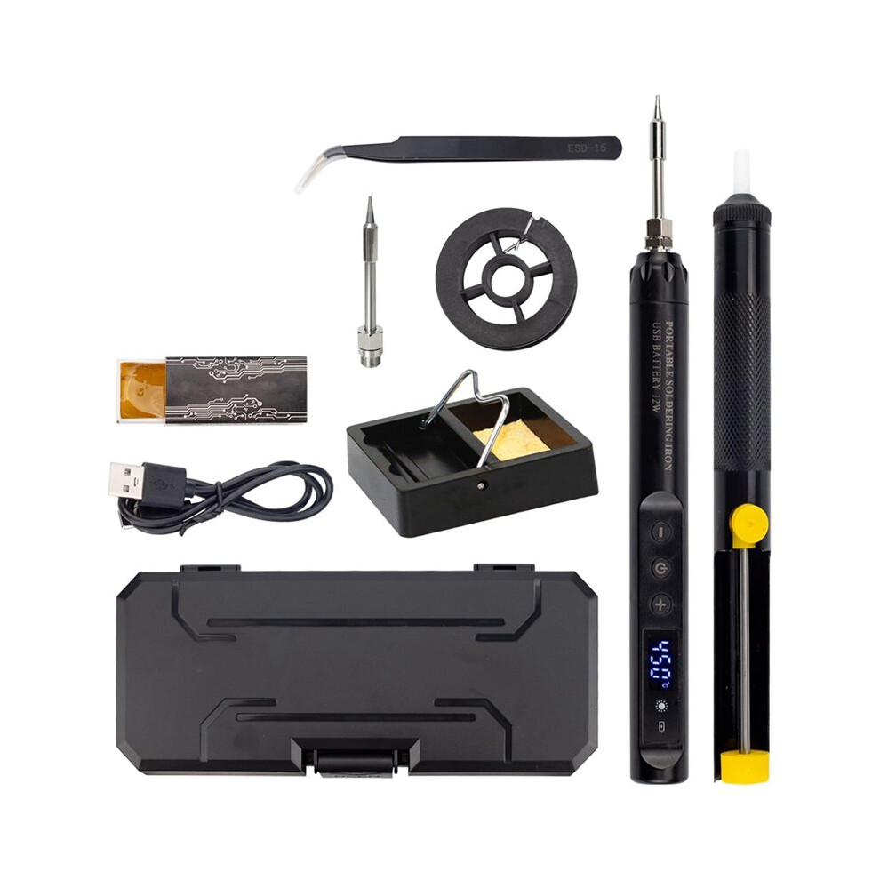 Cordless Soldering Iron Kit With Lcd Display Portable Usb Rechargeable Soldering Tool For Electronics Diy Soldering 4712128390517