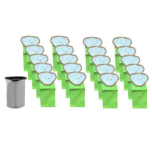 20Pack 107313 Micro Filter Bags Replacement for ProTeam GoFit 10 Vacuum, with 1pc 10qt Micro Cloth Filter Bag