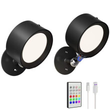 LED Wall Mounted Lights, Rechargeable Sconces Lamp, 3 Color Temps & Touch, 360Rotation Dimmable Cordless Light