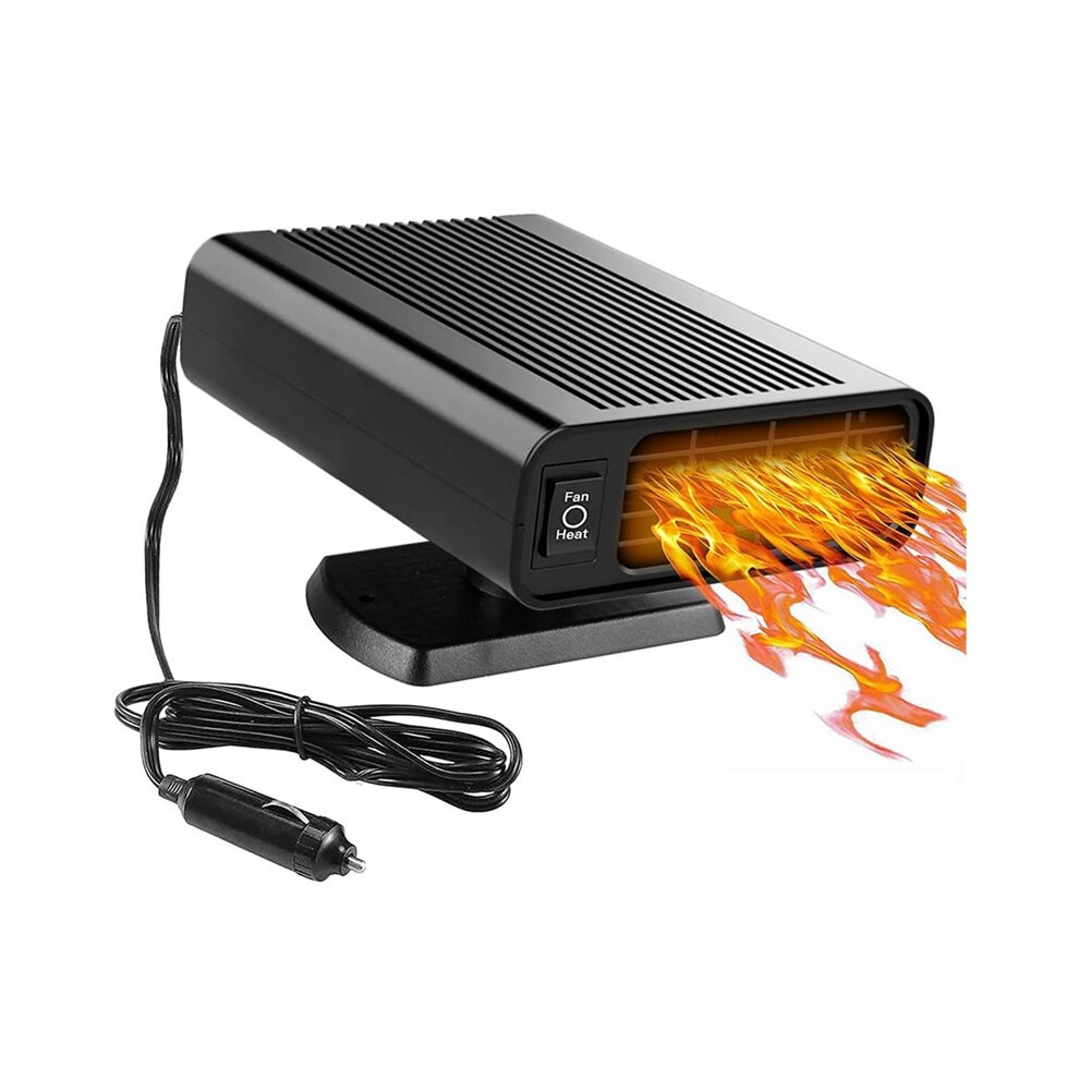 120W Dual Mode Car Heater And Cooler Fan, 12V Portable Air Fan With 360 Swivel Base For Cars, Trucks, Suvs 6032760162517