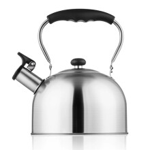 Pfeifender Teekessel, 2,5 L, Herdplatten-Teekanne, Edelstahl-Wasserkessel für Camping und Küche, Klappbarer Griff für Kaffee