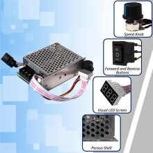 40A PWM Motor Speed Controller, 10V-55V High Power Brush Motor Stepless Speed Regulator, 12V, 24V, 36V, 48V System