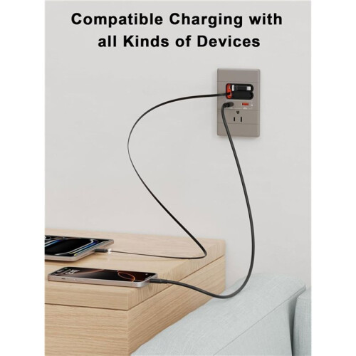 Prise Murale USB-C avec Câbles Rétractables, 20 W GaN PD, Inviolable, pour la Maison 2