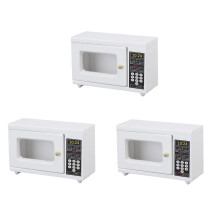 3 Stück 1:12 Puppenhaus Holzmicrowelle Miniaturzubehör Weiß