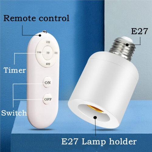 E27 60W Wireless Remote Control  Timer  Lamp Holder 110V 220V House Multi Light  Bedroom Timer 1