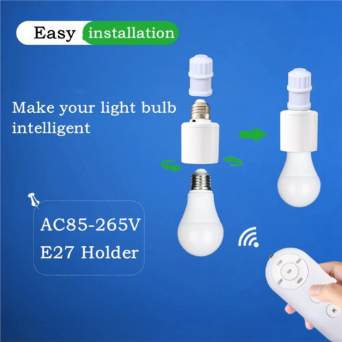 E27 60W Wireless Remote Control  Timer  Lamp Holder 110V 220V House Multi Light  Bedroom Timer 2