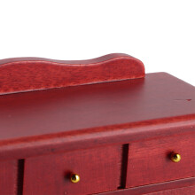 Mini Wooden Cabinet for Dollhouse, 13.3x8.2x5cm, Red