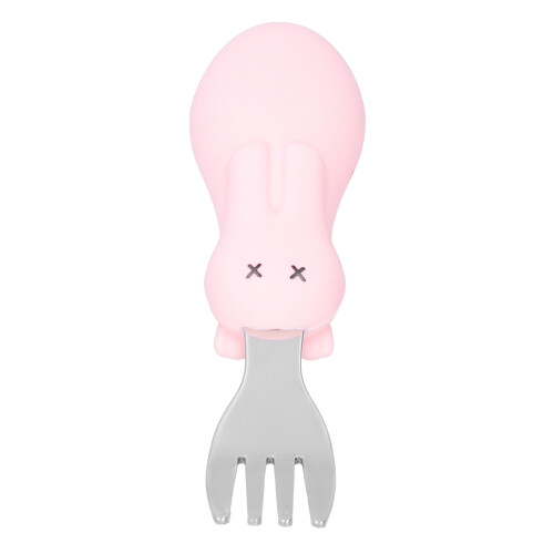Baby Feeding Fork Spoon Set Stainless Steel Pink