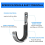 2PCS Wall Mounted Storage Horizontal Metal Display Hooks Cleaning Kit Accessories 2