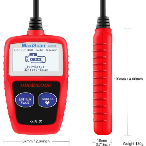 OBD2 General MS309 Automobile Diagnostic Scanner Code Reader, Diagnostic Scan Tool,Check Engine Failure Code, Clear Code, View Frozen Frame 1