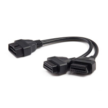 OBDII Extension Cable 16 Pin Splitter Y Cable 30cm/11.8inches Male to Dual Female Cord Compatible for All OBD2 Vehicles
