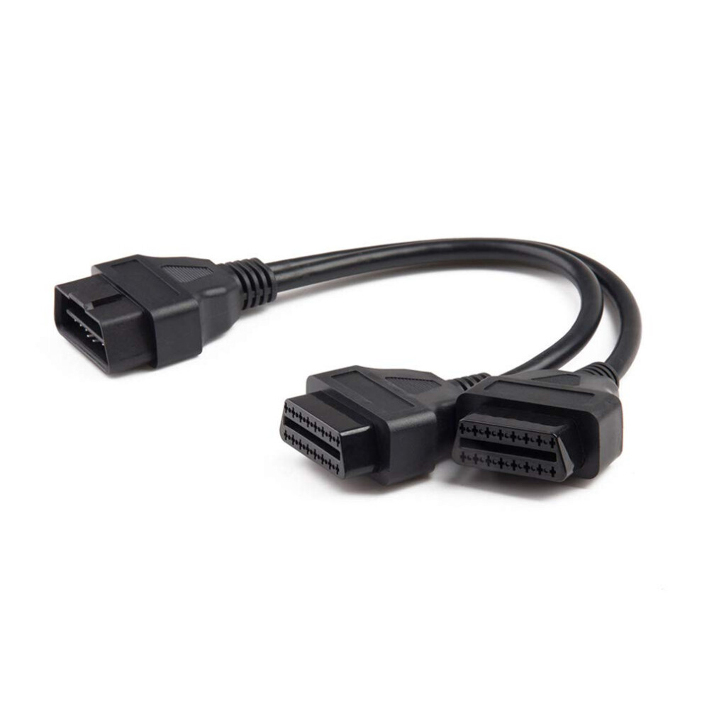 Obdii Extension Cable 16 Pin Splitter Y Cable 30Cm/11.8Inches Male To Dual Female Cord Compatible For All Obd2 Vehicles 6485316777947