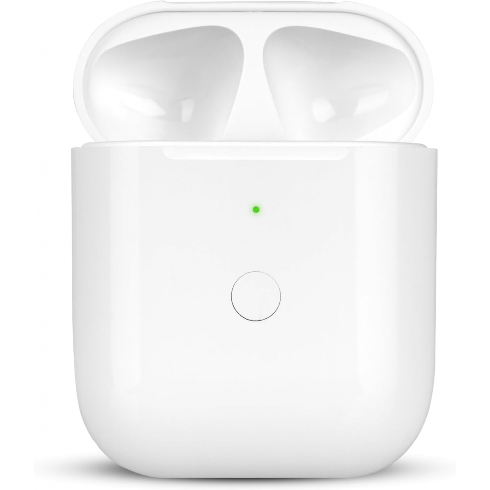 Compatible for AirPods Charging Case Replacement AirPod 1st 2nd Generation 550mAh with Wireless Charging Bluetooth Pairing Sync Button (No E