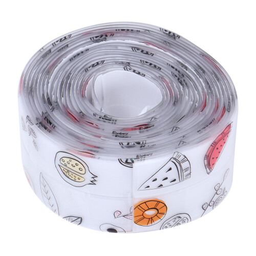 Waterproof Self-Adhesive Caulk Strip 3.2m Fruit Pattern for Bathroom Kitchen 2