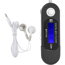 (black)Mini Portable Usb Digital Mp3 Player, Support Tf Sd Card & Fm Radio Hear Music
