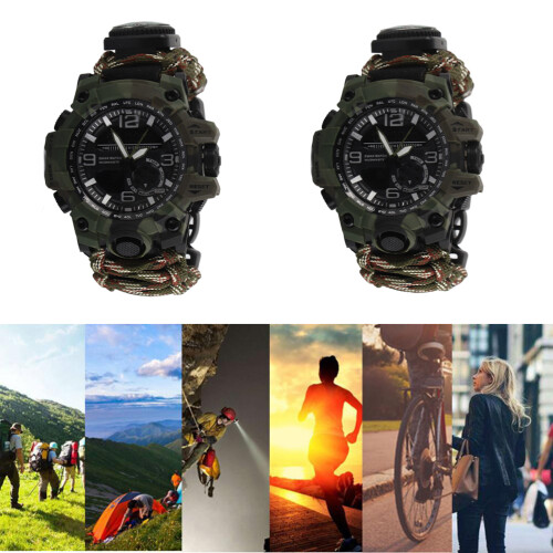 Kletteruhr mit Paracord-Band und Kompass 2