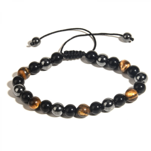 Βραχιόλι "To My Son from Mom" με ρυθμιζόμενο βραχιόλι "Tiger Eye" και τριπλή προστασία