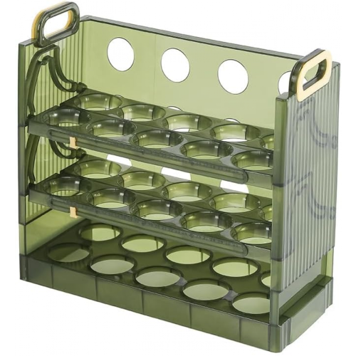 Refrigerator Egg Organizer, Multi Grid Egg Tray, Foldable Counter Egg Storage