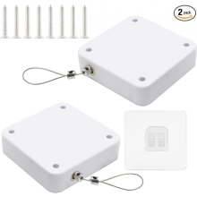 2Pcs Automatic Punch Free Sensor Door Closer with Steel Drawstring Sliding Screen Auto Doo