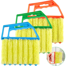 Window Blind Hand-held 7 Finger Shutters Brush Cleaning Tool, 3 Colors Pack of 3