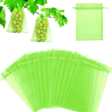 60 Pcs Grape Protection Bag, 20 X 30cm, Plant Protection Bag, Organza Fruit Bag With Drawstring