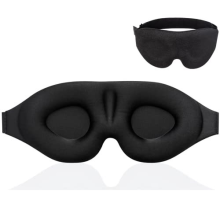 (Schwarz) Konturierte Schlafmaske mit 3D-Form für Männer und Frauen, die Licht abhält und für einen angenehmen Schlaf sorgt