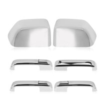 Chrome Plated Top Half Mirror Cover Caps and Door Handle Covers Trims for F-250 F-350 F-450 F-550 Super Duty