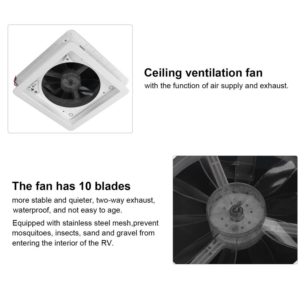 Manual Rv Roof Ventilation Fan 24V 10 Blade 7293282405073