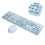 Wireless Ergonomic Keyboard Mouse Combo USB, 104 Keys, Blue 12