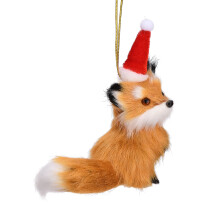 Maisiúcháin Ainmhithe Plush Coille Draíochtúla, Ornáidí Crann Nollag Furry le haghaidh Teach Cluthar agus Fáilteach