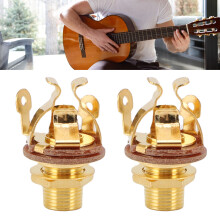 2 Stück 1/4" E-Gitarrenausgangsbuchse Mono Messing Eisen Gold Upgrade 6,35 mm