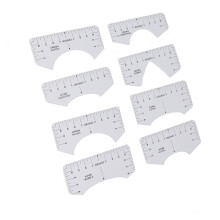 9Pcs PVC Alignment Ruler Set for T-Shirt Neckline Design, White