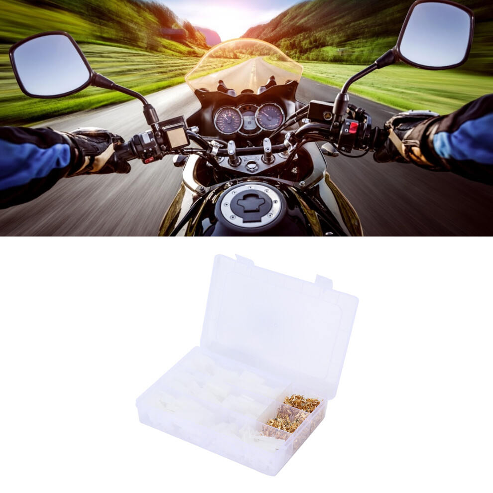 380Pcs Car Electrical Connector Block Set, 2/3/4/6Pin, Copper, & White/Gold 6951391704821