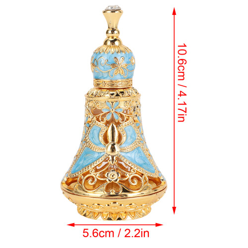 Vintage Emaille-Schmetterling-Flasche goldenes Hellblau 1