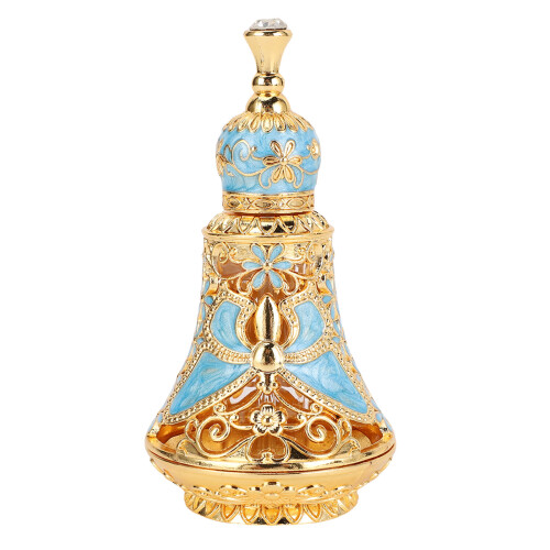 Vintage Emaille-Schmetterling-Flasche goldenes Hellblau 2