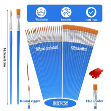 Acrylic Paint Brush Set 100 Pcs Small Brushes Flat Detail Soft Bristle Watercolor Model for Face Painting Supplies