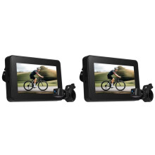 2X Handlebar Bike Mirror Bicycle Rear View Camera with 4.3 in Screen Night Vision 150Wide View Adjustable Bracket