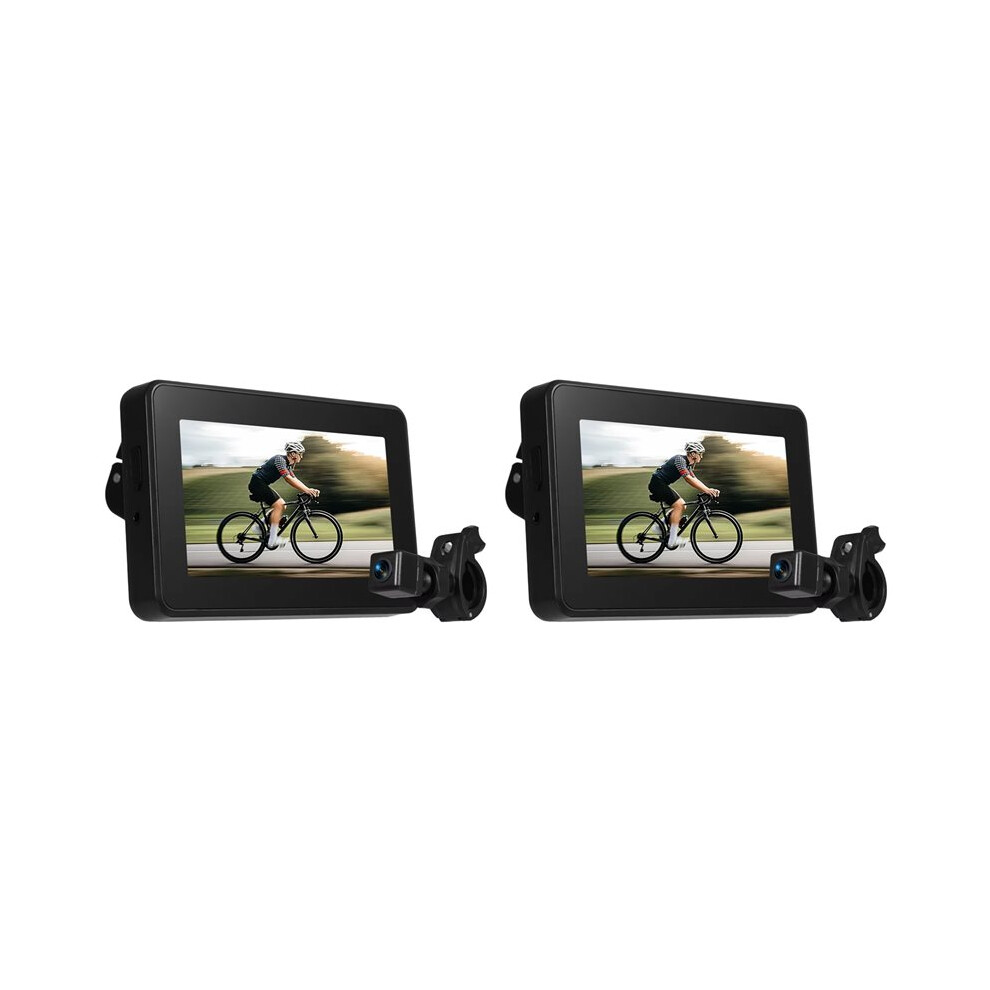 2X Handlebar Bike Mirror Bicycle Rear View Camera With 4.3 In Screen Night Vision 150Wide View Adjustable Bracket 4714140747072