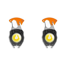 2X Outdoor Portable Keychain Work Light, Multifunctional Waterproof Rechargeable COB Light, Bottle Opener & Screwdrivers