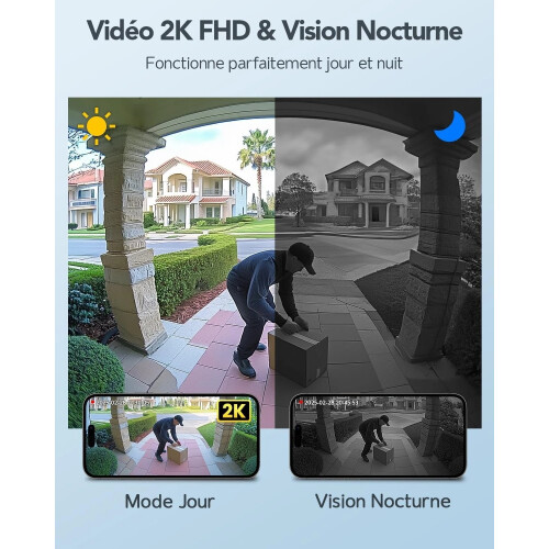 2K UHD WiFi Doorbell Camera with Night Vision 1