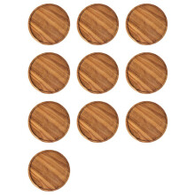 10X Round Wood Tray,Wooden Serving Tray,Serving Platter,Appetizer Charcuterie Board, for Kitchen/Countertop A