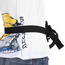 Black Motorcycle Passenger Safety Belt Soft Oxford Mesh Handle 24x16cm
